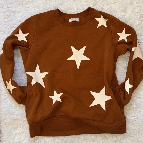 Zenana Star Pattern Fleece Crew Neck Sweatshirt & Joggers  Set, Size S - Picture 6 of 17